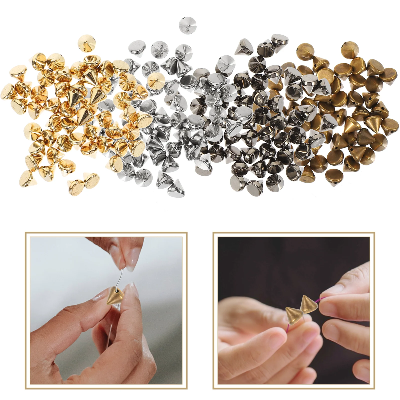 

200Pcs Rivet for Clothing Metal Punk Cone Rivets DIY Crafting Studs Set for Jackets Belts Hats DIY Punk Craft Rivets