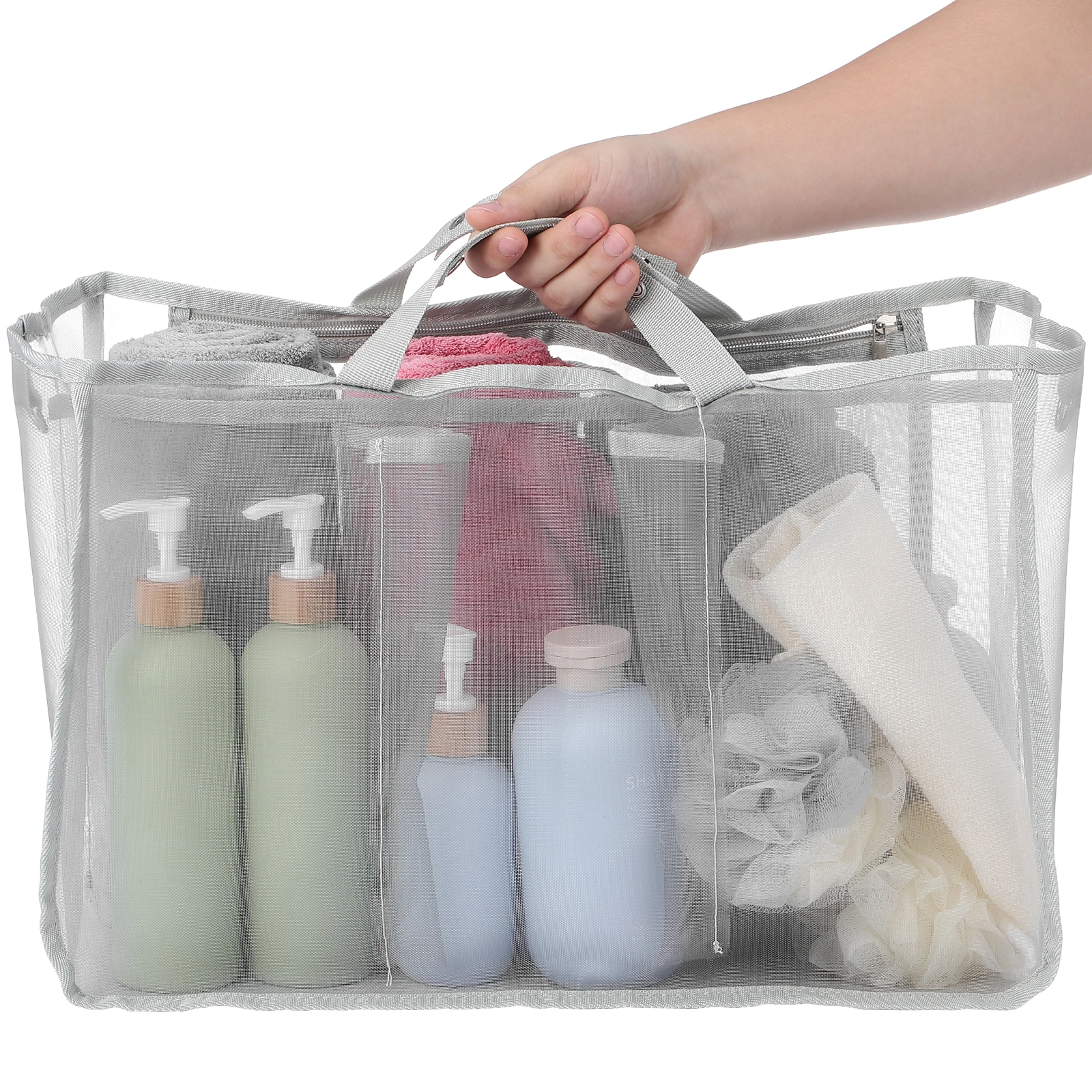 

Oversized Divider Mesh Tote Lightweight Organizer Insert Large Capacity Breathable Material Quick-Dry Wet Clothes For Travel