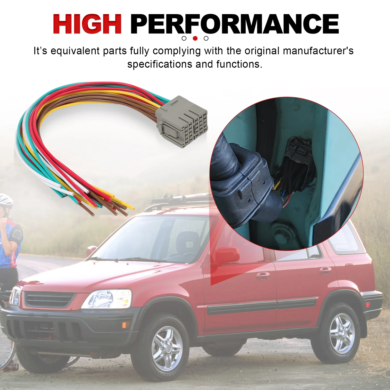1 PC Front Driver/Passenger Side Door Connector Pigtail Wire Harness For Honda Civic EK CRV Acura Integra 1997-2001