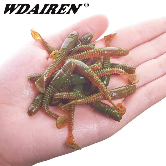 16 Szt Worms Soft Bait Jig Wobblers Fishing Lure 5cm 1g Salt Smell Silicone Artificial Baits Tail Swim Bass Carp Pesca Tackle