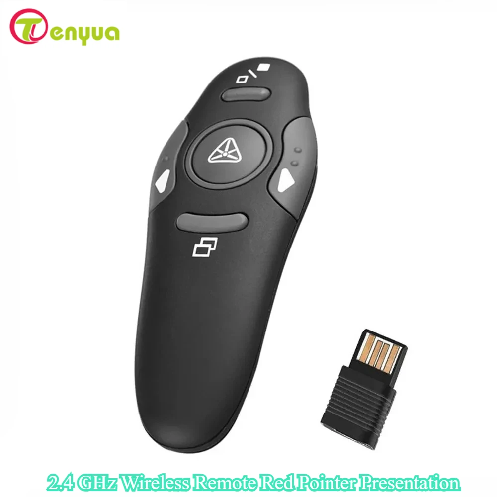 TenYua 2.4 グラムワイヤレスレッドプレゼンターポインターペンポインターリモコン USB レシーバー PPT パワーポイントプレゼンテーション教育用