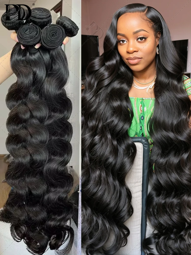 Body Wave Bundles 12-30 Inch Human Hair Extensions 100% Natural Body Wave Human Hair Weave Bundle 1/2/3/4 Pcs Natural Black