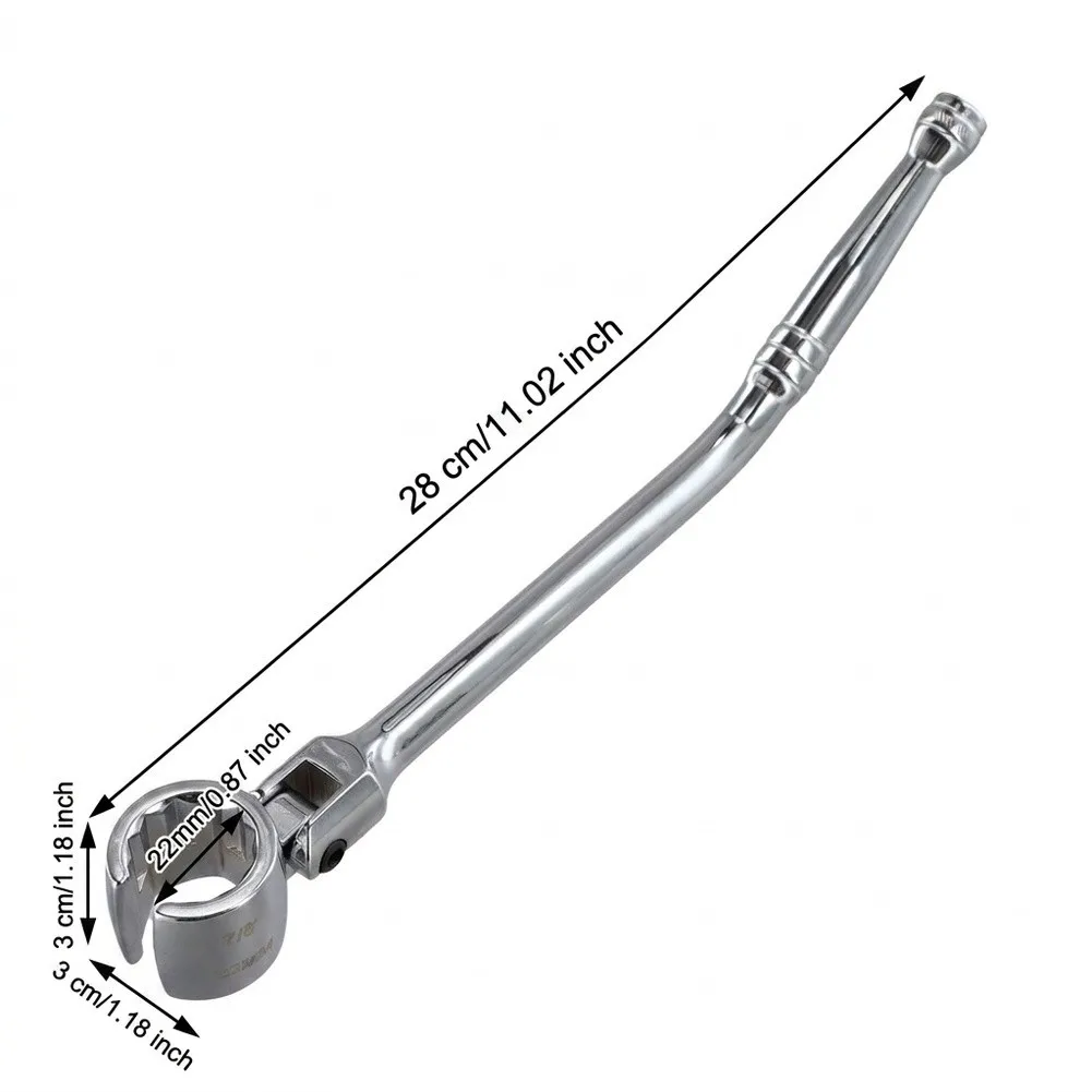 Easy To Use Wrench Tool 22mm Socket Wrench 180-degree Rotation Feature Ergonomically Curved Handle Clear Easy-to-read Markings