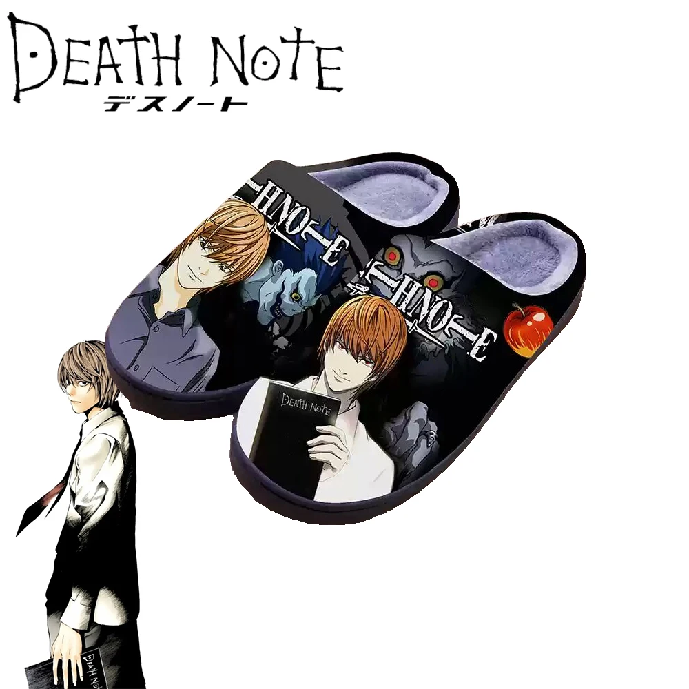 DEATH NOTE Winter Warm Slippers for Men Women Kids Anime Yagami Light Cosplay Indoor Cartoon Slippers