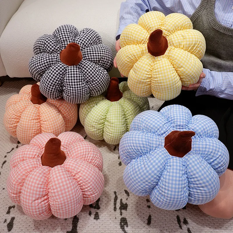 18/25/30CM Baumwolle Karierten Kürbis Plüsch Spielzeug Schöne Kürbis Kissen Schlaf Kissen Halloween Decor Geburtstag geschenk