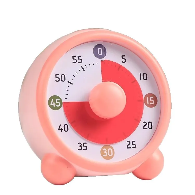 Cute Round Visual Timer for Kids 60 Minutes Silent Countdown Timer Voice Time Report Student Study Time Management Tool