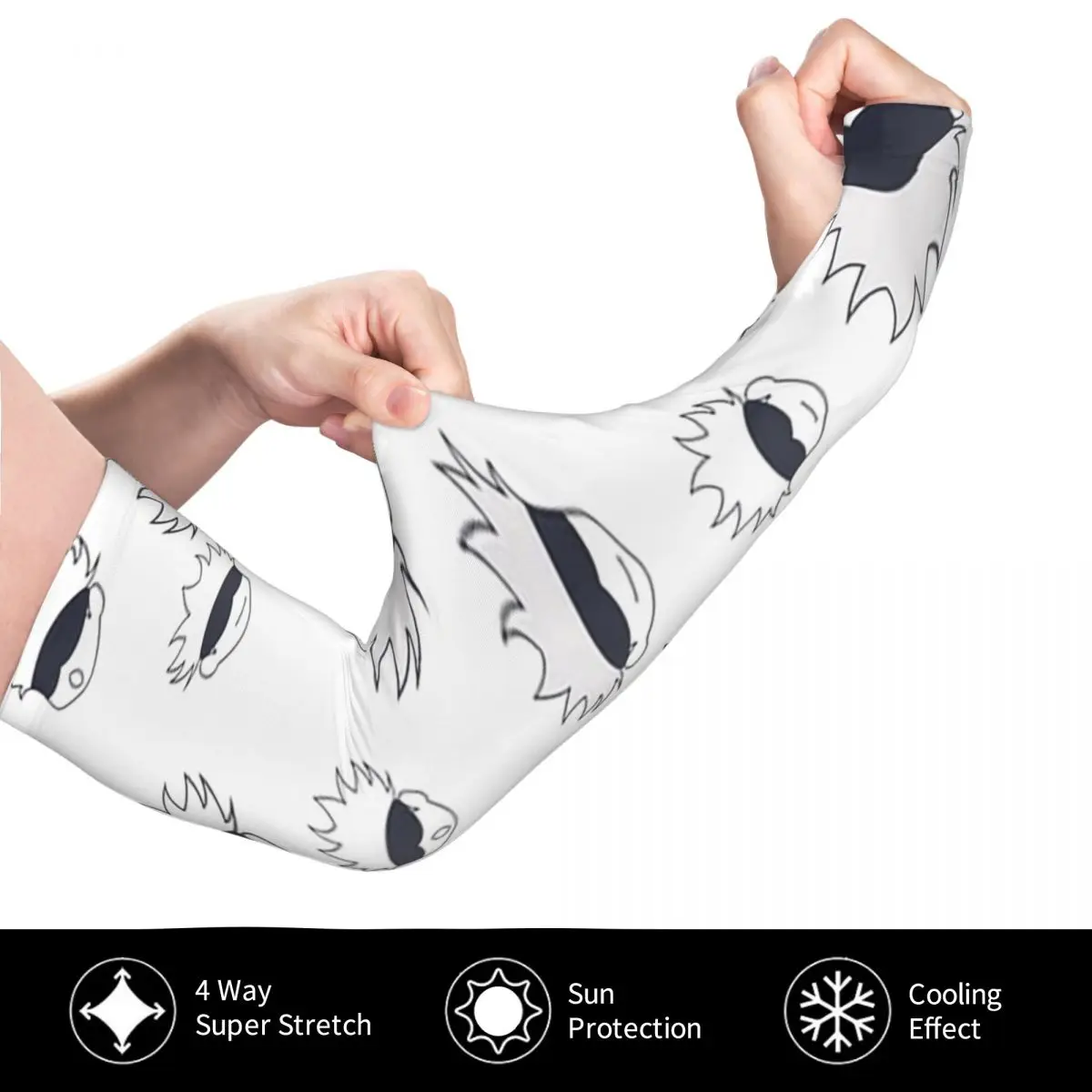 五条悟 アウトドア アームスリーブ 日焼け止め UVカット 夏用 アイスシルク サイクリング タトゥースリーブ