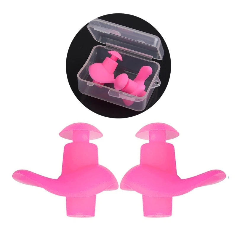 1 Pair Waterproof Swimming Ear Plugs Reusable Silicone Swimmers Earplug Ear Protections Ear Plugs for Showering Swimming