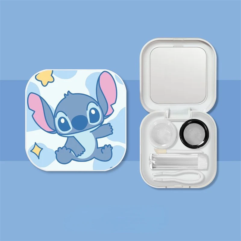 Personalized Stitch creative cute cartoon pattern new high-looking compact portable contact lens storage box for men and women