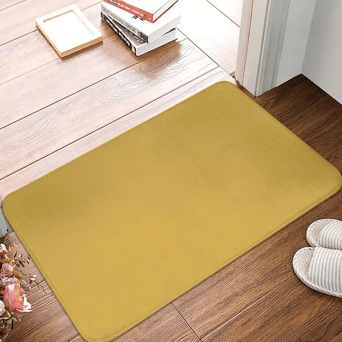 PLAIN SOLID SPICY MUSTARD PATTERN Doormat Rug carpet Mat Footpad Polyester Anti-slip Corridor Kitchen Bedroom balcony toilet