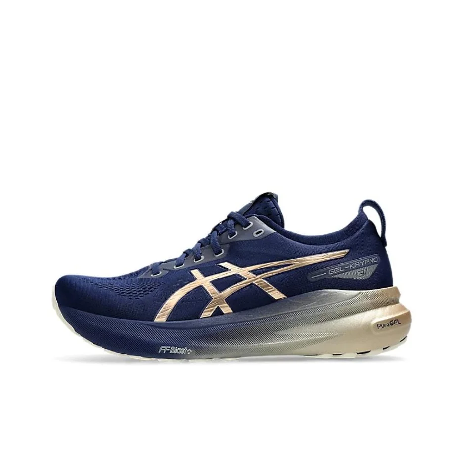 ASICS Gel Kayano 31 Running Shoes Men's Low Top Blue Gold Color 1011B950-400