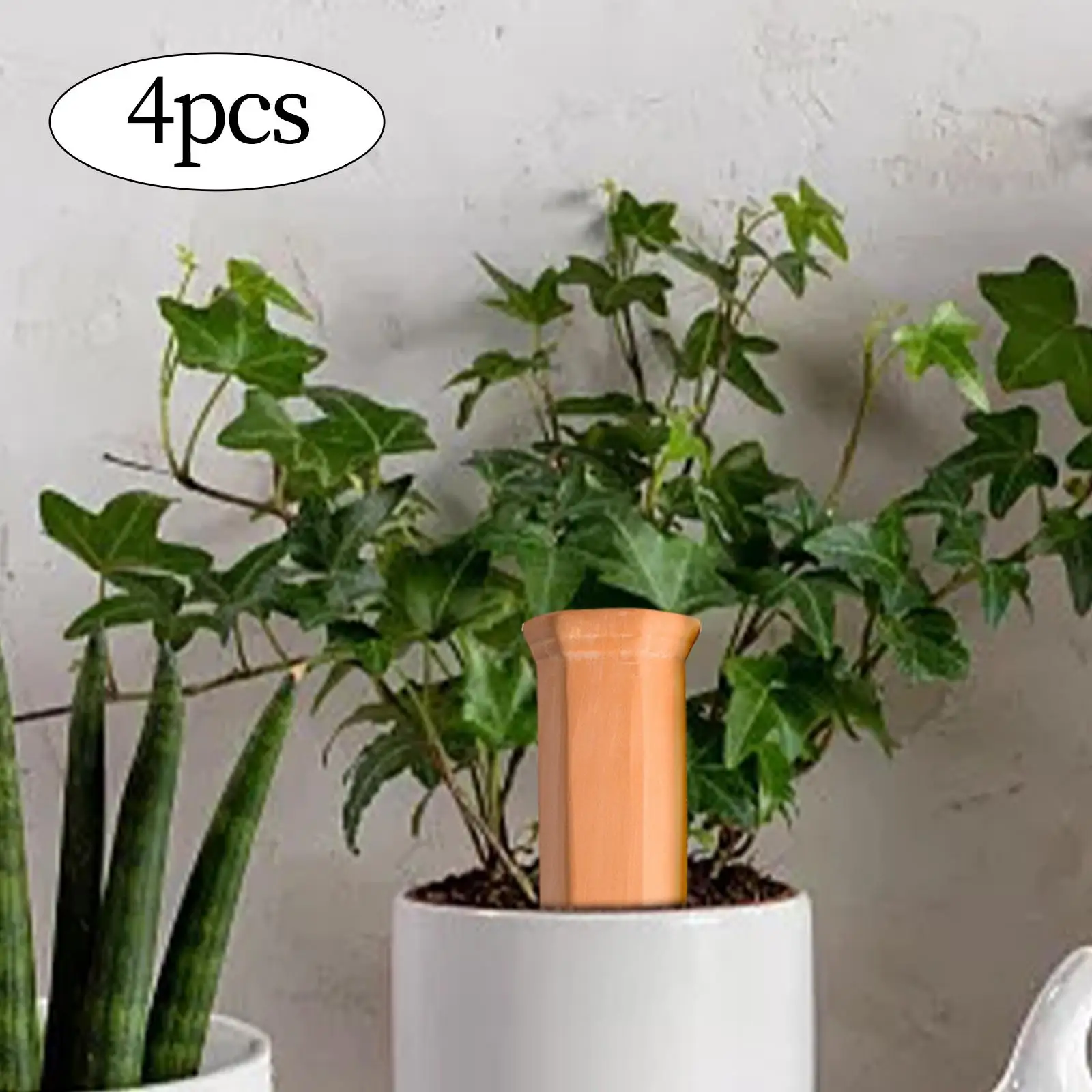 Plant Watering Spikes, Vacation Plant Waterer, 4x Terracotta Watering Spikes,