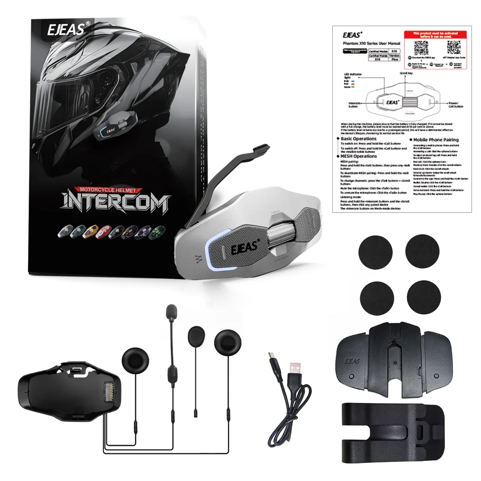 EJEAS X10 Bluetooth Helmet Headset 1500M Intercom