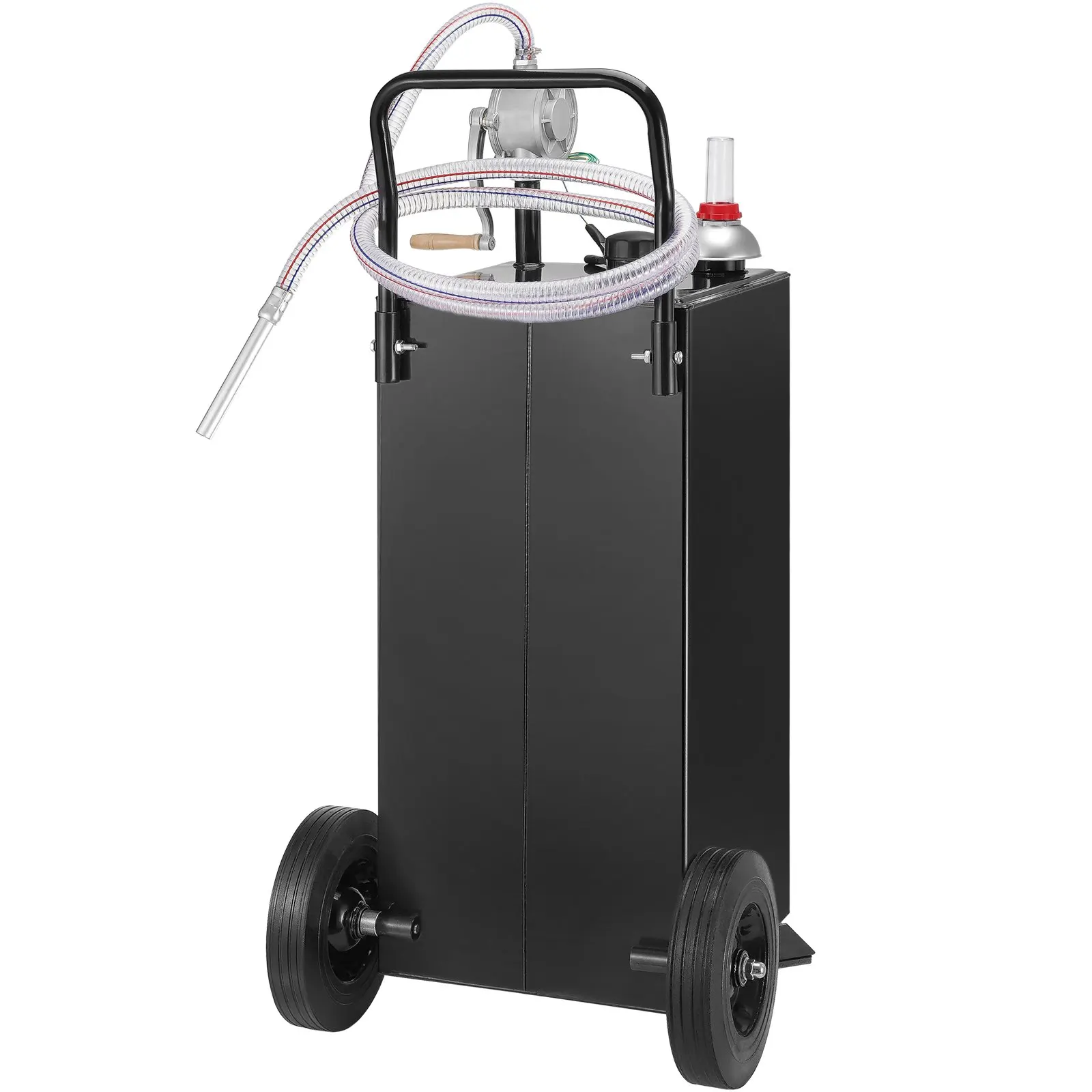 

30 Gallon Gas Caddy, Fuel Storage Tank With Wheels, Portable Fuel Caddy With Manuel Transfer Pump, Gasoline Diesel Fuel