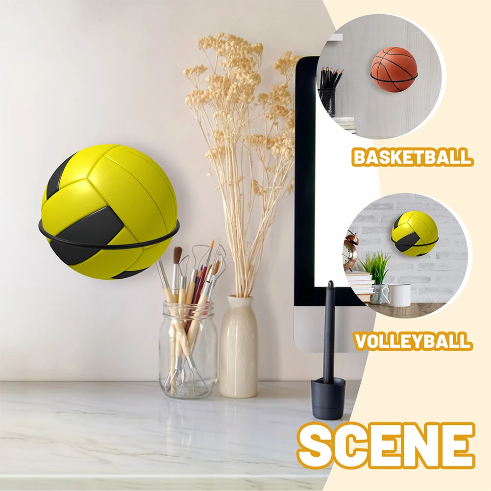

2Pcs Basketball Display Racks Wall Mounted Basketball Storage Holders Space Saving Ball Holder for Home Mall Sports