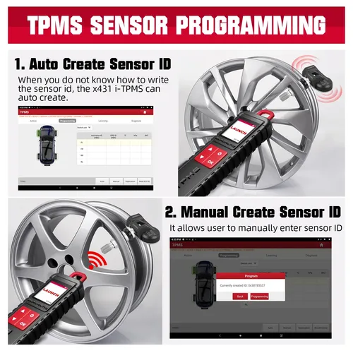 Imagen 2 del producto LAUNCH X-431 i-TPMS TPMS Herramienta de reparación del detector de presión de neumáticos, sensores de activación/aprendizaje/programación funciona con escáner X431