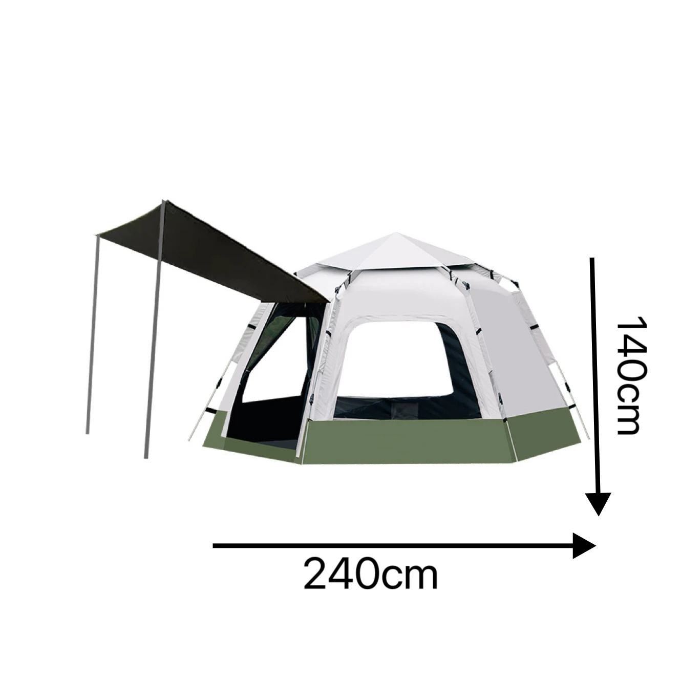 Hexagonal tent outdoor vinyl thickened rainproof portable automatic camping equipment full set of camping meals sunscreen