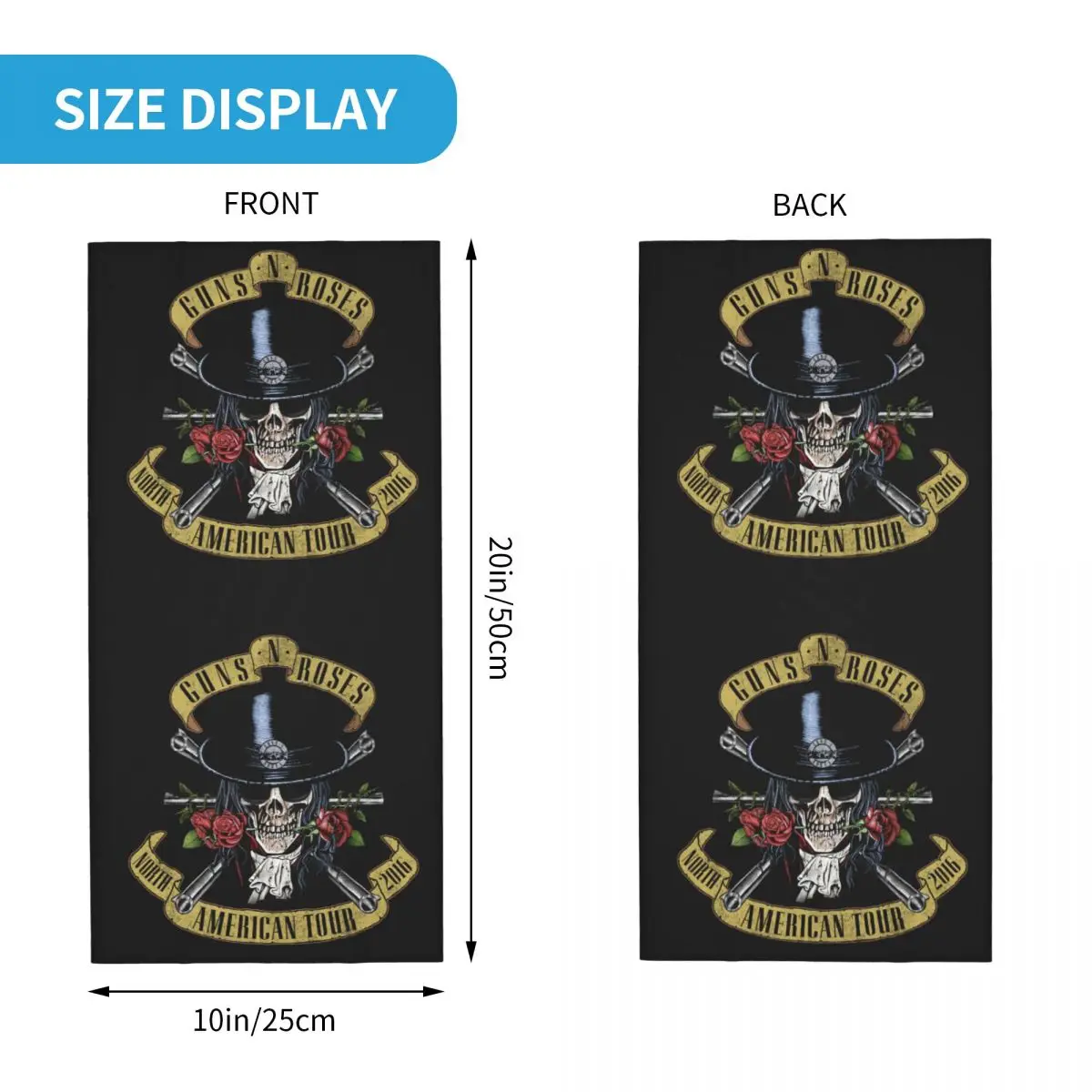 Guns N Rose GNR Logo Steampunk Music Bandana Neck Gaiter Printed Wrap Scarf Multi-use Balaclava Outdoor Sports Unisex image 6