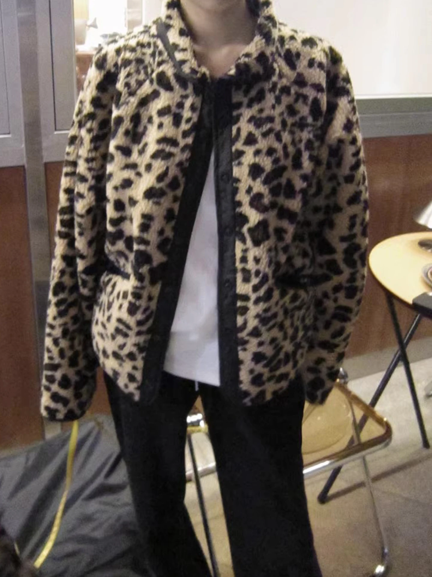 

Двусторонняя одежда в стиле ретро, свободное длинное пальто с леопардовым принтом, женское хлопковое пальто, корейское пальто для поездок на работу, модное зимнее новое поступление...