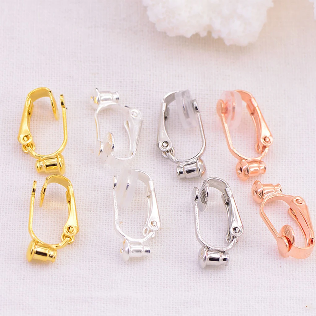 10 Pairs Ear Wire Converter Clip-on Earring Jewelry Making Findings Painless Earrings Adapter Using Supplies Silver