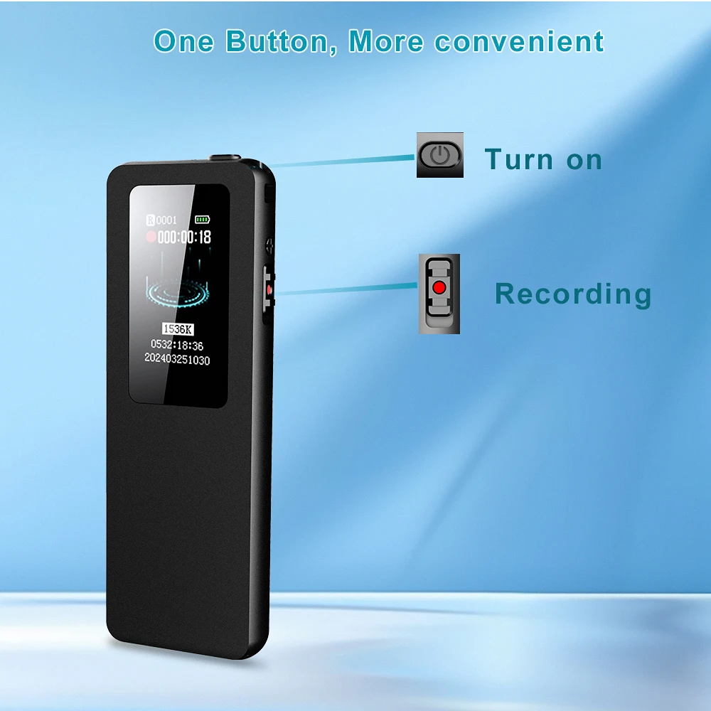 ノイズリダクション付きミニデジタルボイスレコーダー,ロスレス音質,v73,64GB, 3072kbps