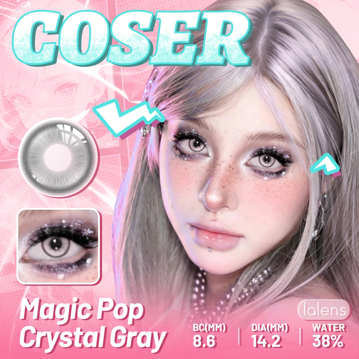 VISUASHOW 14,5mm Blaue Anime Cosplay Farbige Kontaktlinsen 6 Monate Einweg Lebendige Augen-Make-up Cyber Kosmetik Rote Weiche Linsen – Detail 15