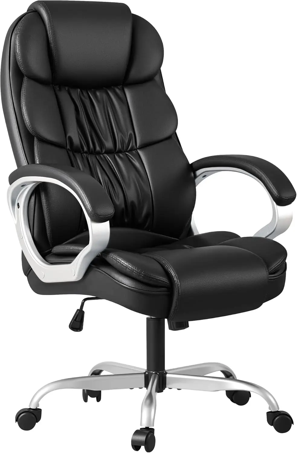 Office Chair High Back Computer Desk Chair, PU Leather Adjustable Height Modern Executive Swivel Task Chair with Padded