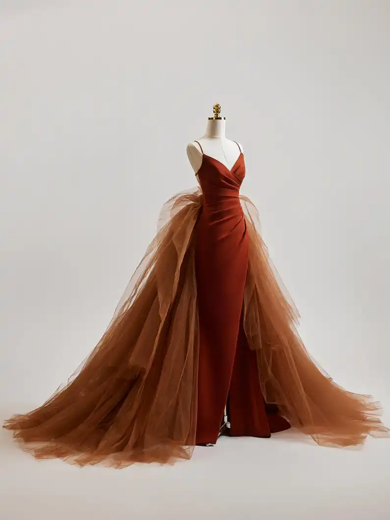 تنورة أنيقة من التول مع قاعدة مخملية بتصميم فتحة عالية للنساء للمناسبات الرسمية تنورة على شكل حرف A تنانير منتفخة 2025