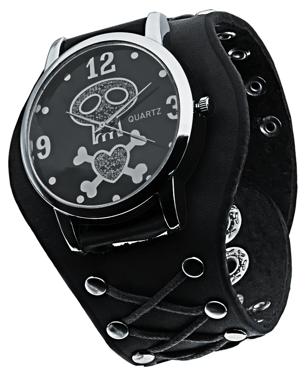 Button Leather Strap Quartz Punk Halloween Nightmare Skull Wrist Watch for Men Fashion Jewellery Relogios Masculino