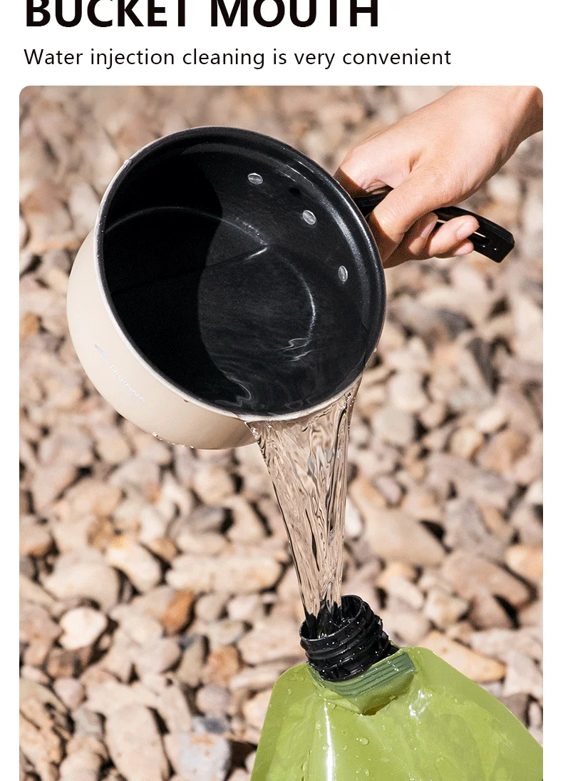 BISINNA Outdoor Mini Folding Water Bag Camping 8L Large Capacity Portable Water Bag Thickened Soft Food Grade Water Storage Bag