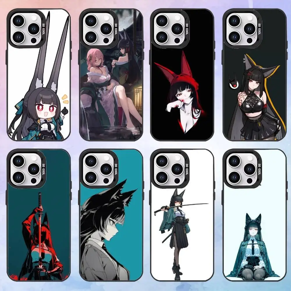 حافظة هاتف H-Hoshimi M-Miyabi ZZ لهاتف iPhone17,16,15,14,13,12,11 Plus، Pro Max غطاء مقاوم للصدمات باللون الأسود غير اللامع