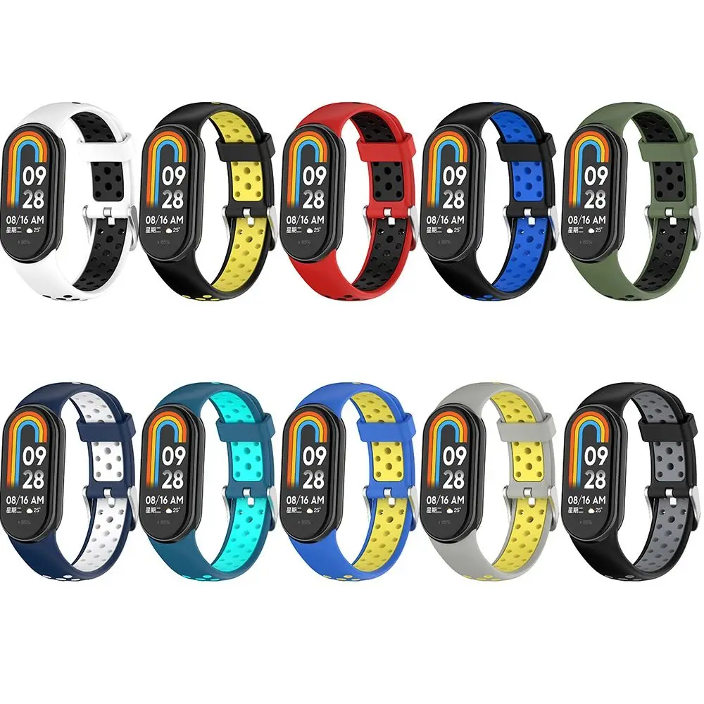 Correa de silicona suave para reloj inteligente Xiaomi Mi Band 8, pulsera deportiva de repuesto, transpirable, de Color