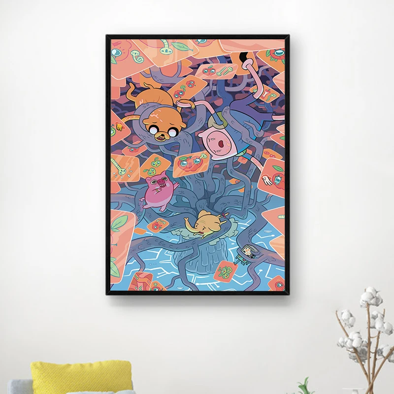 Adventure Time Luxury Home Decor Wall Paintings Anime Room Decors Aesthetic Pinterest Decorative Painting on Canvas Poster Art