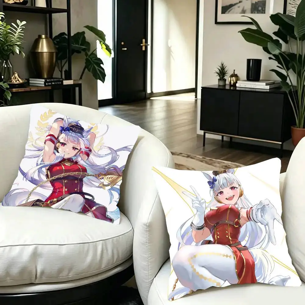 Gold Ship Anime Uma Musume Pillow Case Fashion Square Pillowcase Bedroom Sofa Room Ins Decoration Leisure