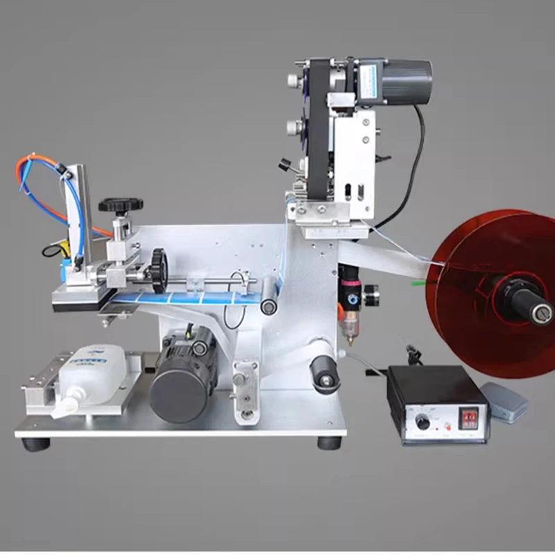 Semi-Automatic Pneumatic Flat Surface Labeling Machine for Jar Bottles Sticker Adhesive Commercial Square Bottle Labeling Machin