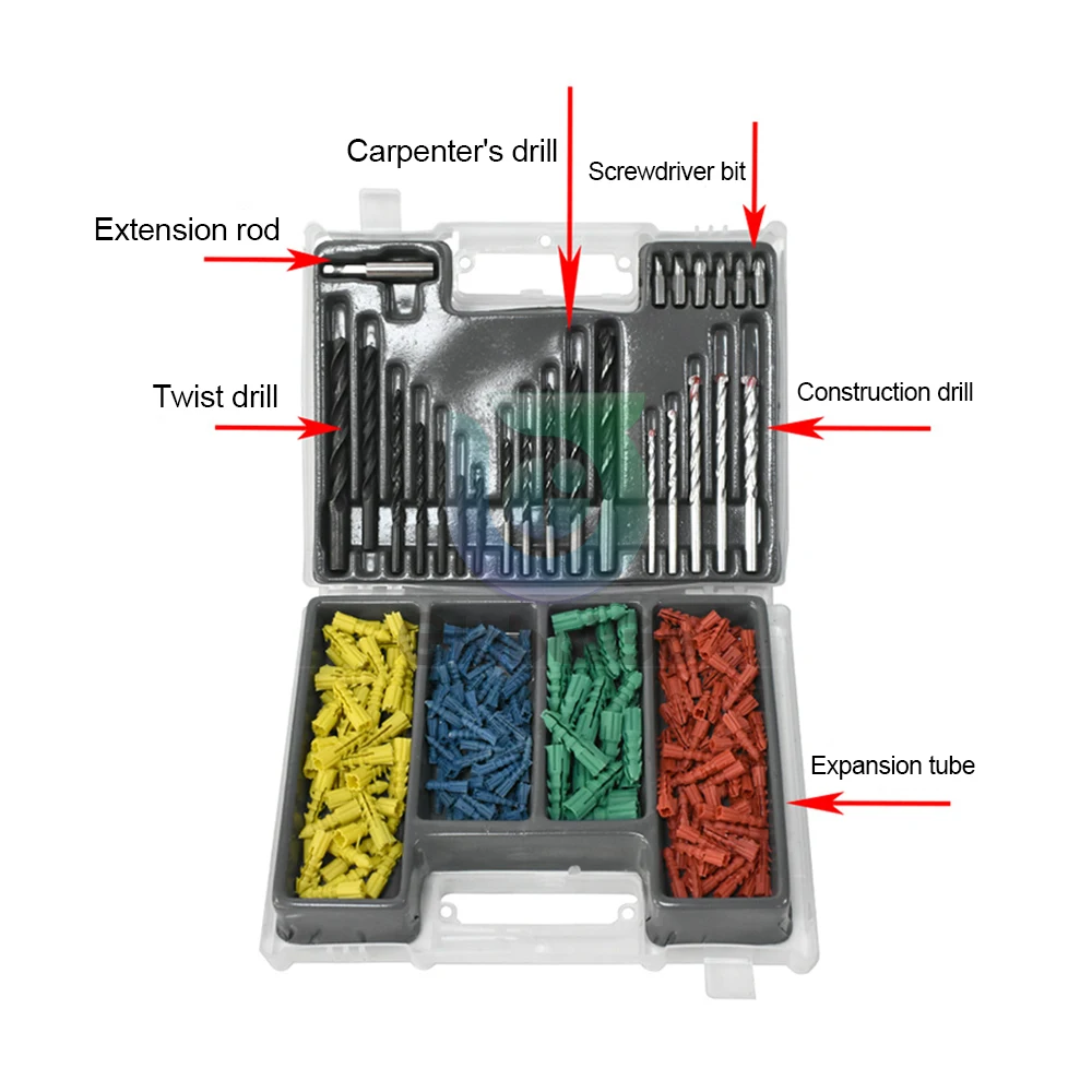 Set di 300 pz/set multi-funzione di trapano a vite a spirale metrica set di foratura per trapano in metallo lavorazione del legno fai da te Set di accessori per utensili