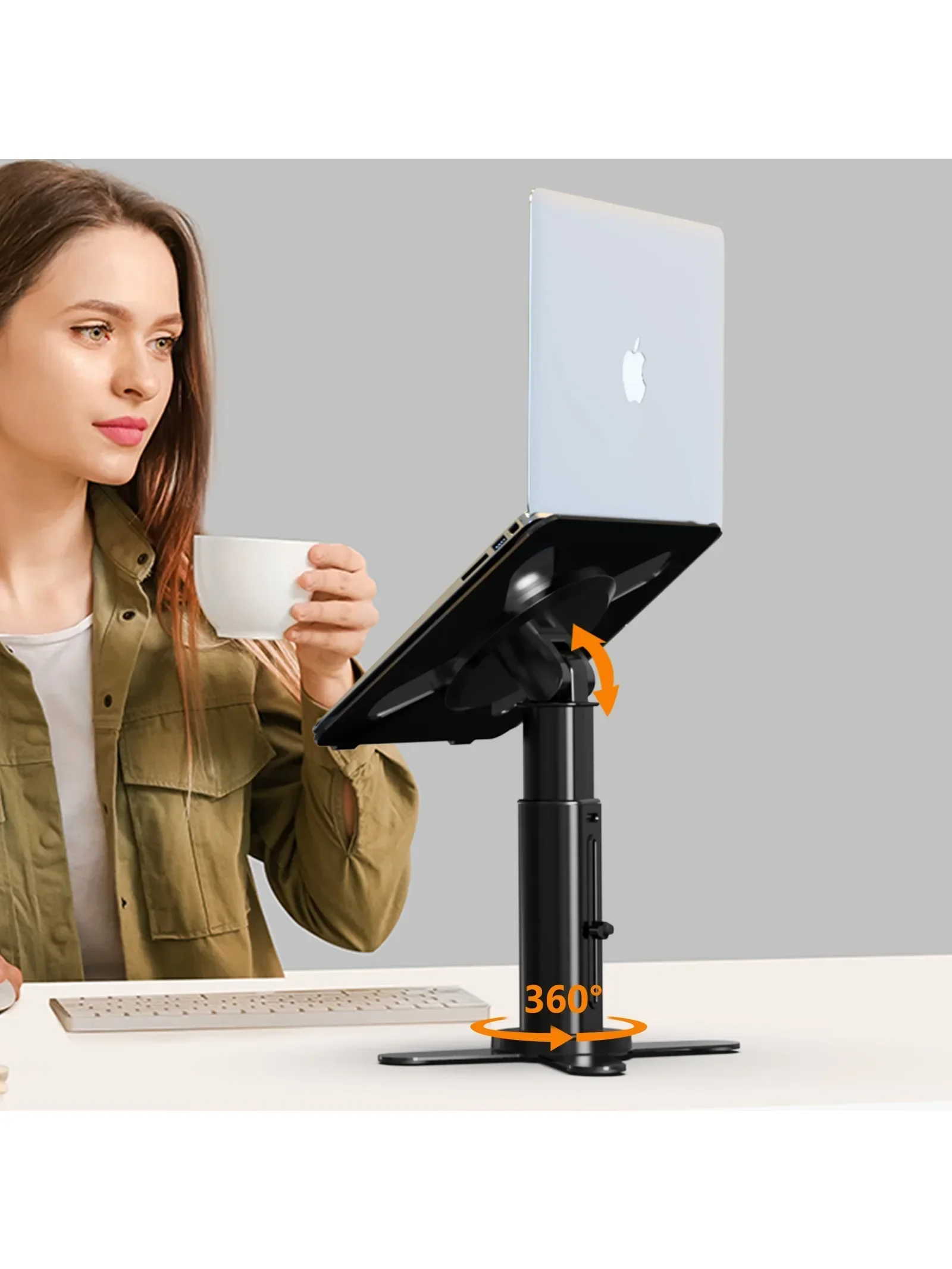 Oatsbasf support d'ordinateur de bureau en métal support d'ordinateur Riser support de Table d'ordinateur Portable réglable en hauteur pour appareil 11-17.3