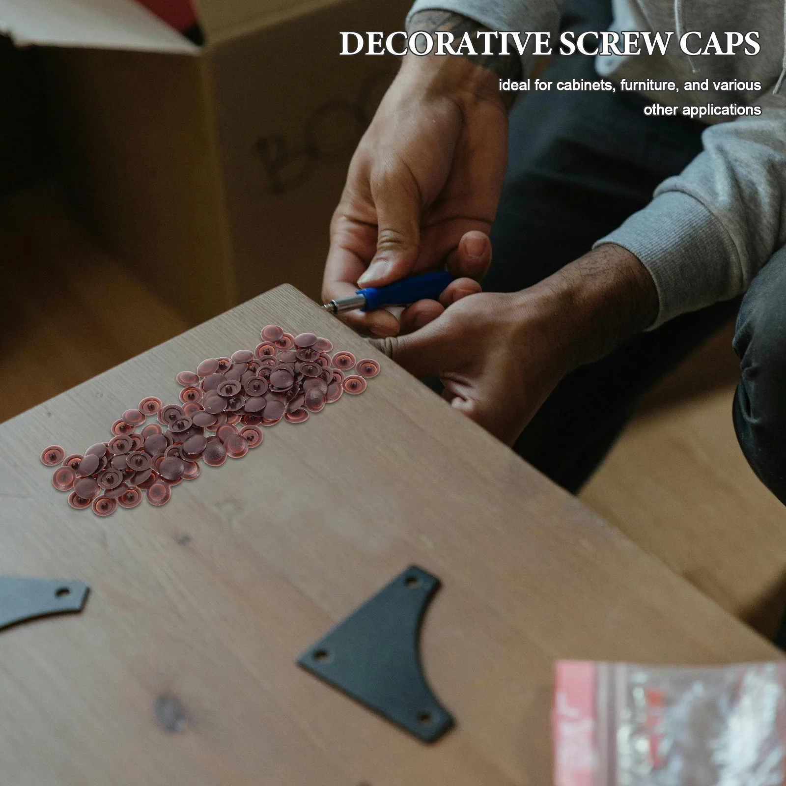 

100Pcs Plastic Screw Caps for Furniture Decorative Screw Hole Covers Easy Installation Durable Cover Caps for Screws