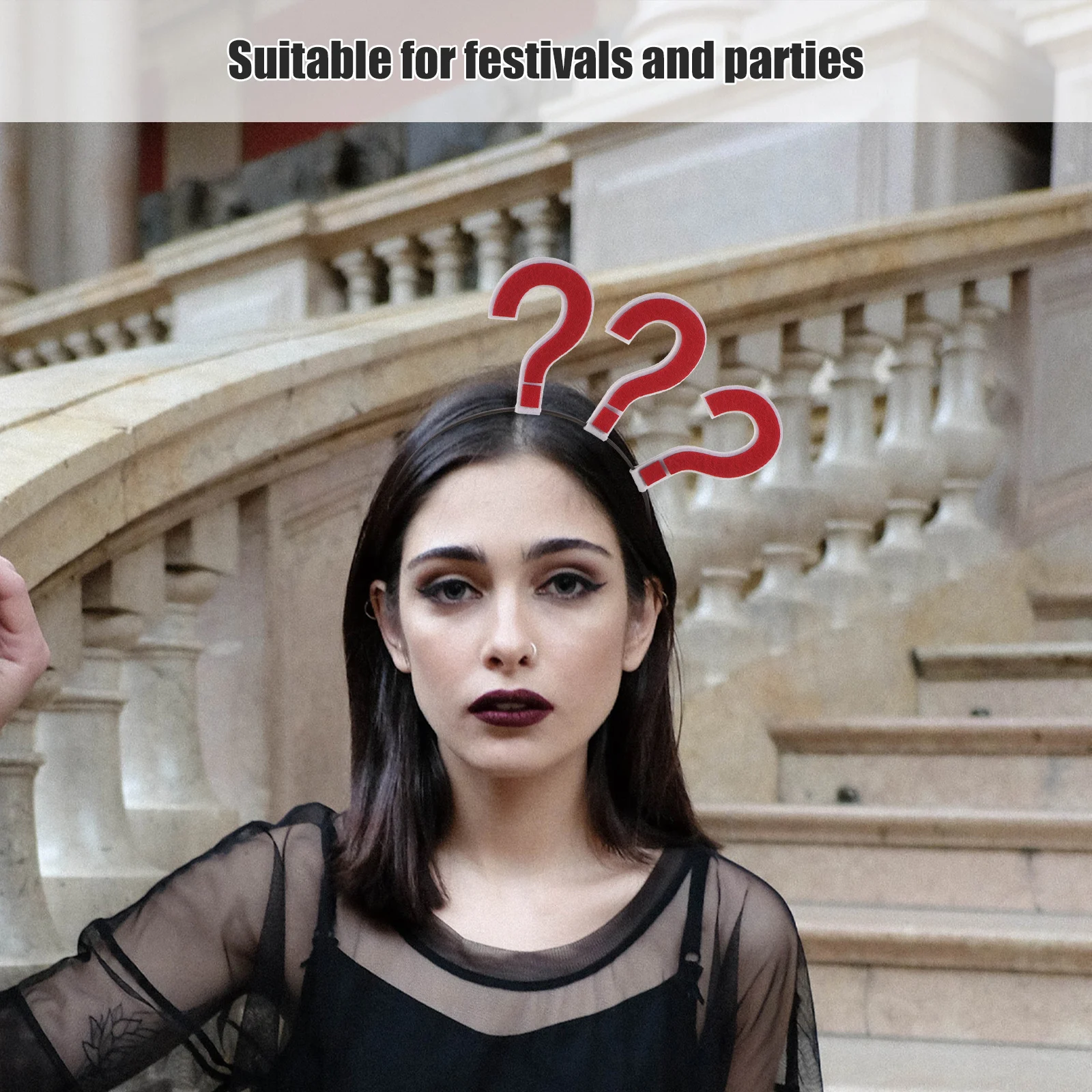 

3Pcs Funny Question Mark Headbands Creative Party Dress Up Cosplay Festival Hair Hoop Photo Props Mark Headband