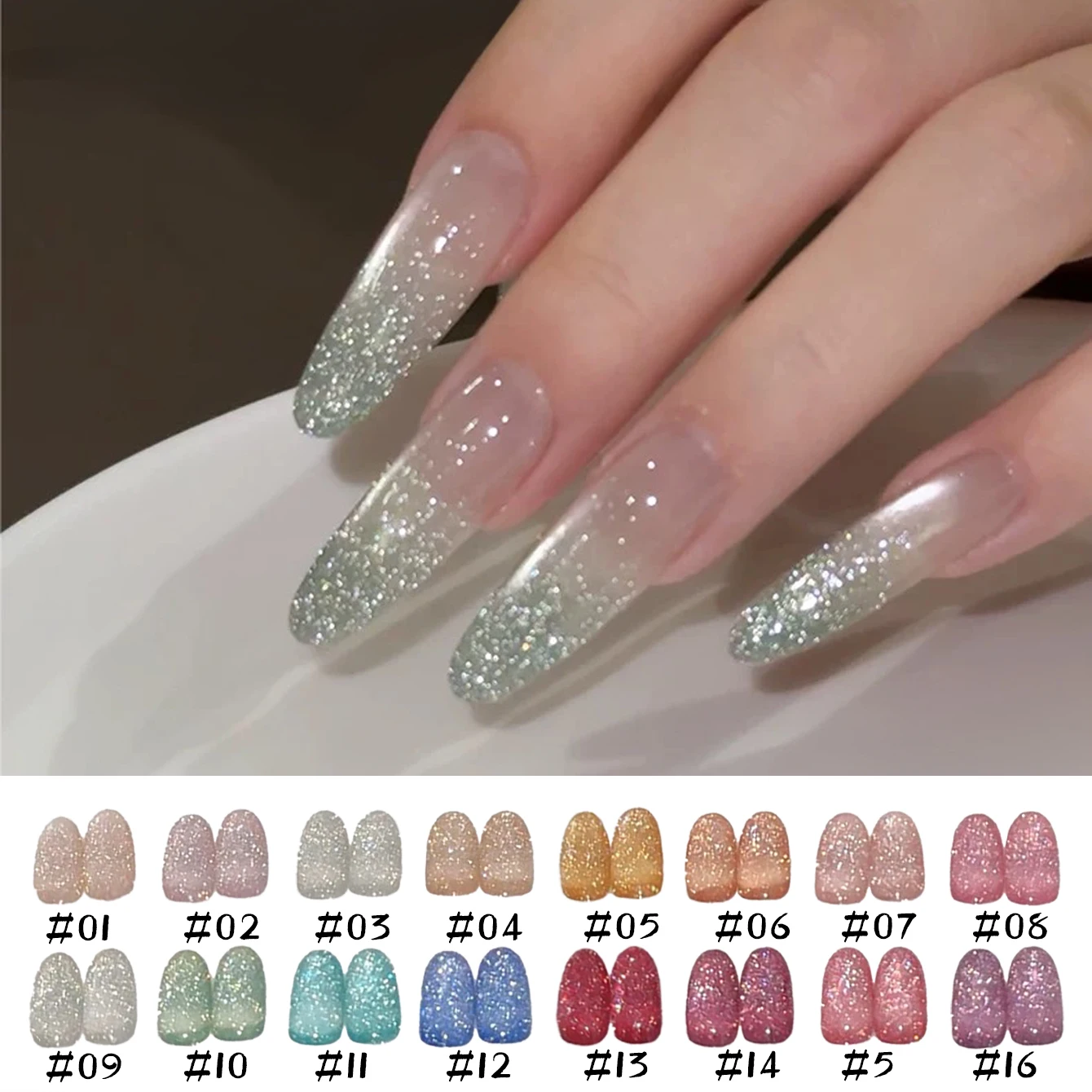 

12 мл 2026 Новинка: Гель-лак Urban Diamond Glitter — ультра-блестящая, трендовая, голографическая, радужная, светоотражающая формула для дизайна ногтей