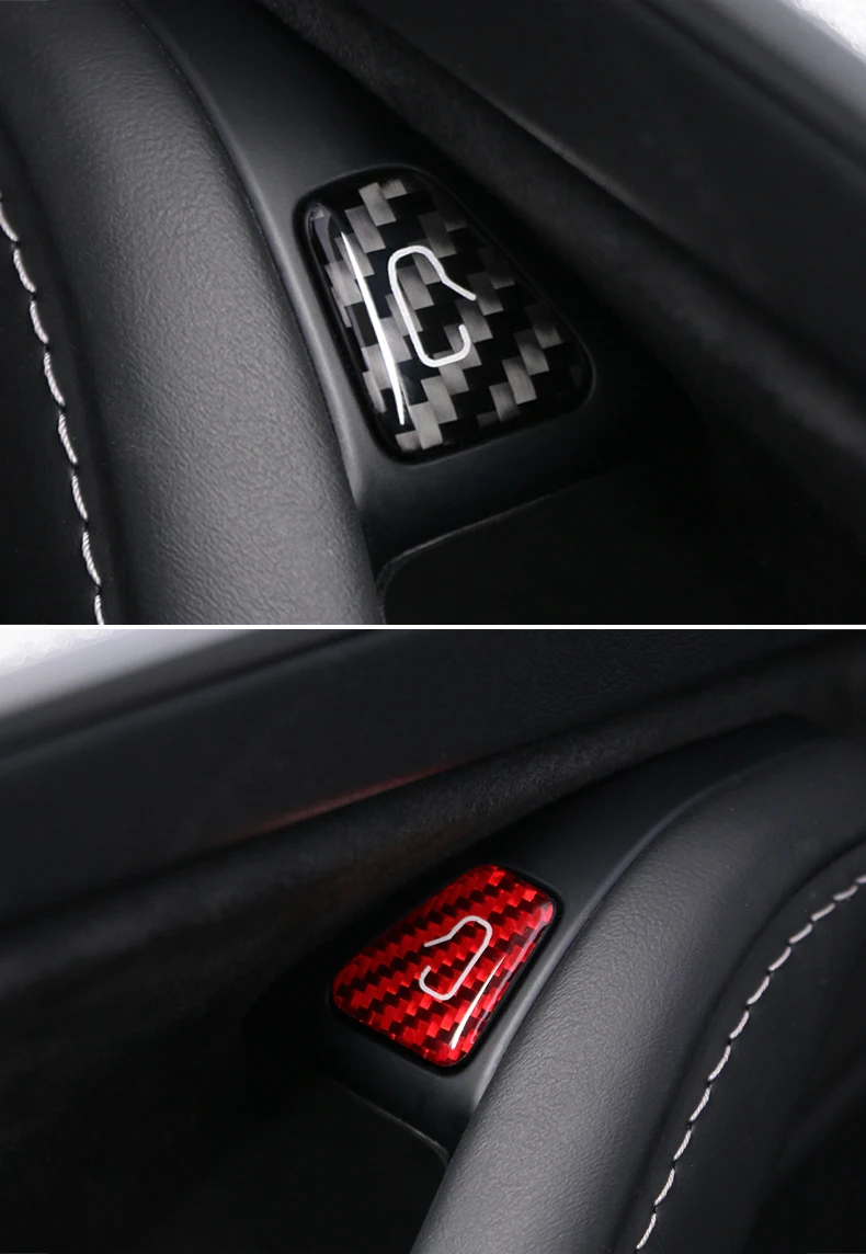 Für Tesla Modell Y 2019-2025 Juniper Modell 3 Highland 2024 Carbon Faser Auto Innen Tür Schalter Taste Trim aufkleber Zubehör – Detail 7