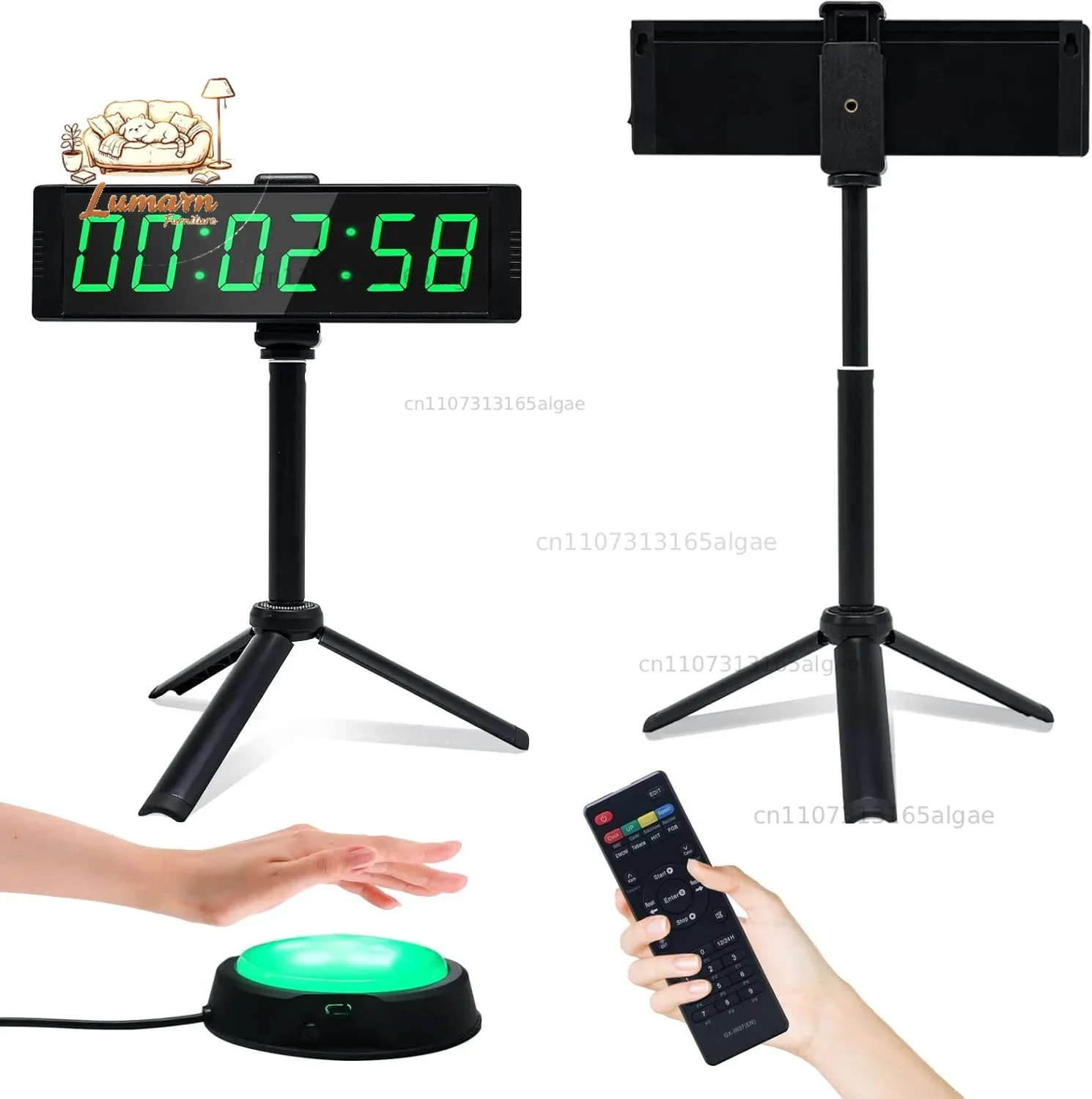 Gym Timer Clock for Home Fitness Timer with Stopwatch Button, Large Digital Stopwatch Countdown Clock, 12/24H Digital Wall Clock