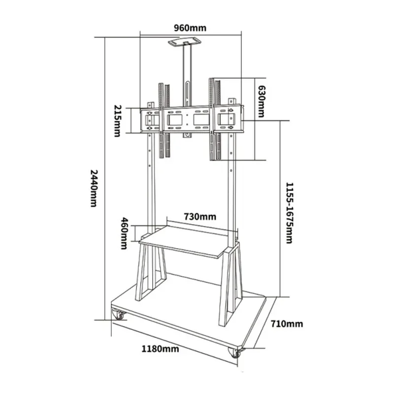 patient monitor with stand icu monitor cabinet design with charging port laptop phone mount studio TV stand