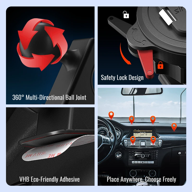 Universal Car Dashboard Mat Quick Mount รถที่วางโทรศัพท์ Pad ขาตั้งโทรศัพท์มือถือสําหรับ iPhone Samsung Xiaomi - series Q [Quad]