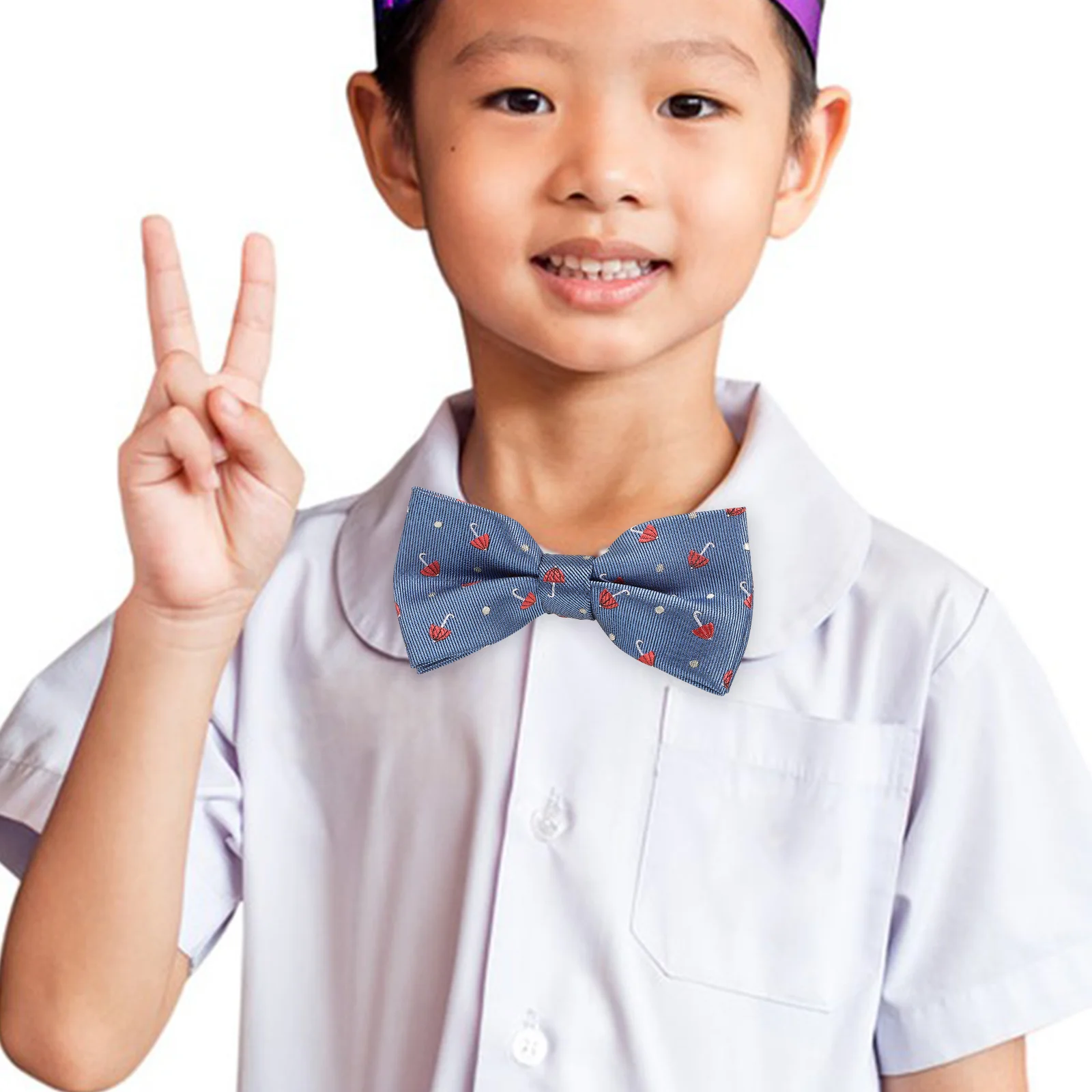 Three-dimensional Jacquards Bow Tie Kids Clothes Children's Adjustable Pre Tied Ties Elk Clothing