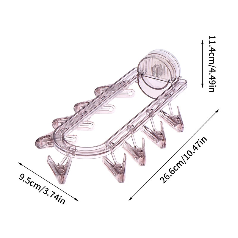 다중 클립이 있는 흡입 컵 행어, 벽 장착, 실내 및 실외 발코니, 접이식 행어 다기능 의류, 1 개