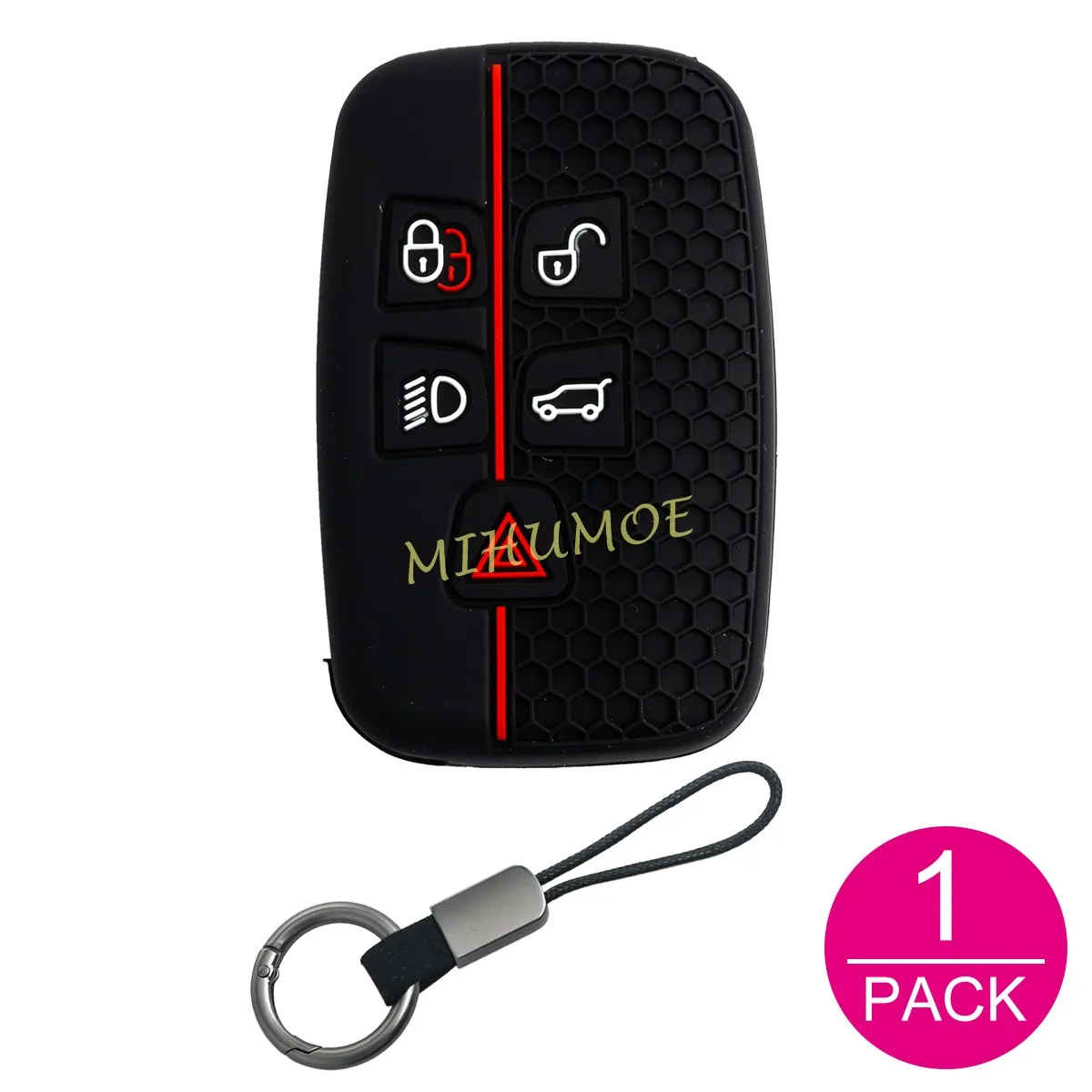 Siliconen Auto Afstandsbediening Sleutel Case Cover Keten Voor Land Rover Range Rover Sport Evoque Velar Discovery 4 Jaguar XE XJ XF 5 knoppen