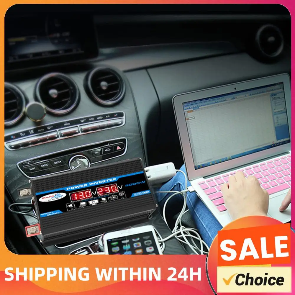 Dual LCD Digital Display Car Power Inverter Car Charger Converter Voltage Transformer for Auto Steamboat Accessories