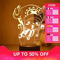 One Piece Anime Figures Toys Night Light Luffy Chopper Zoro Acrylic Anime Manga Lamp Bedroom Decor Children's Birthday Gift