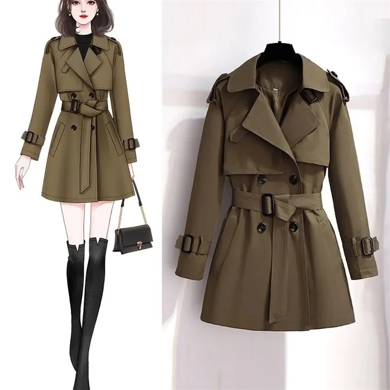 Spring Autumn Women Trench Coat New Double Breasted Elegant Lady Business Office Windbreakers All-match Female Outerwear Clothes